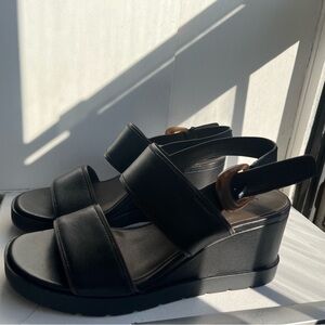 Vince Black Leather Sandals